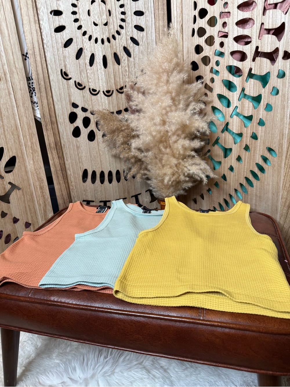 Forever 21 Waffle Knit Tank Tops in Yellow, Mint & Coral